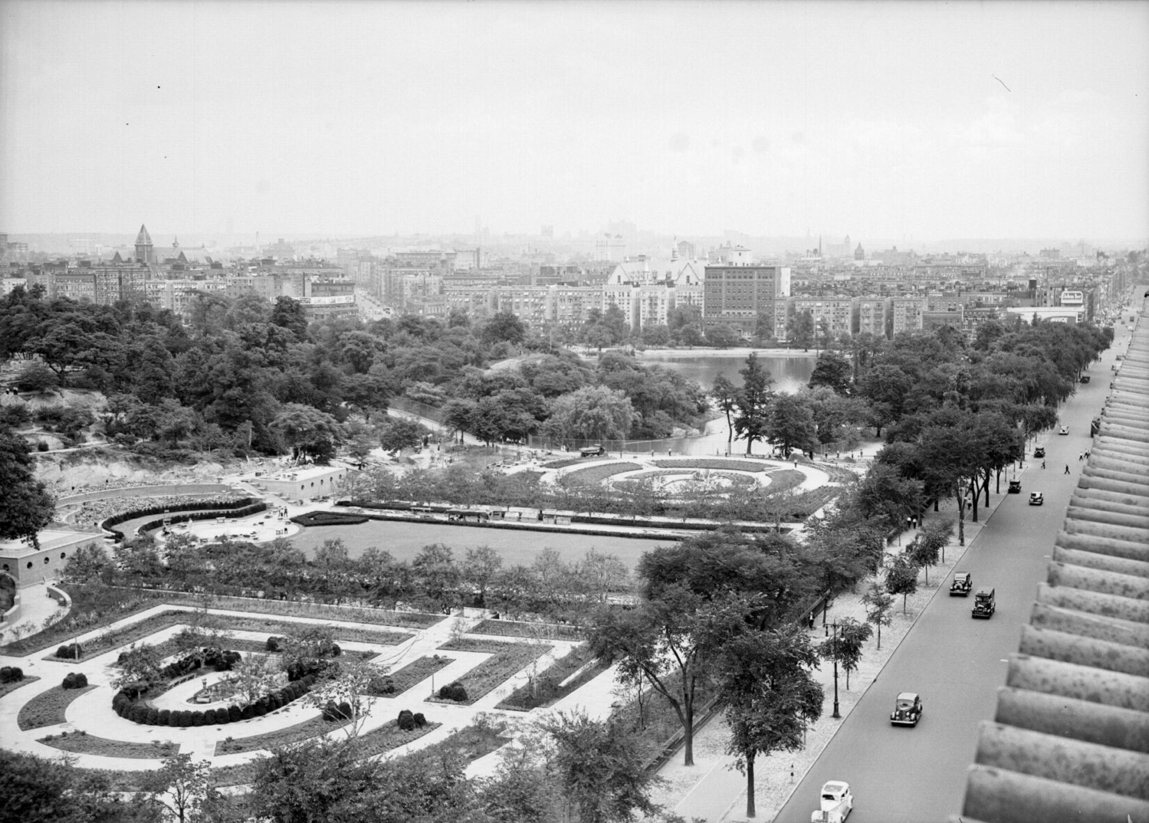 1937 June 24 11875 Conservatory Garden in birds eye view 1 of 2 part panorama