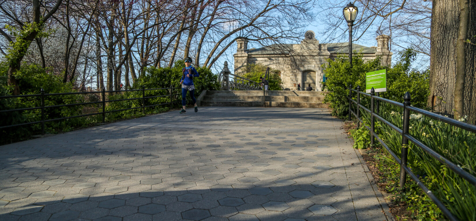 The memorial stones of Gilder Run make up this paved walkway