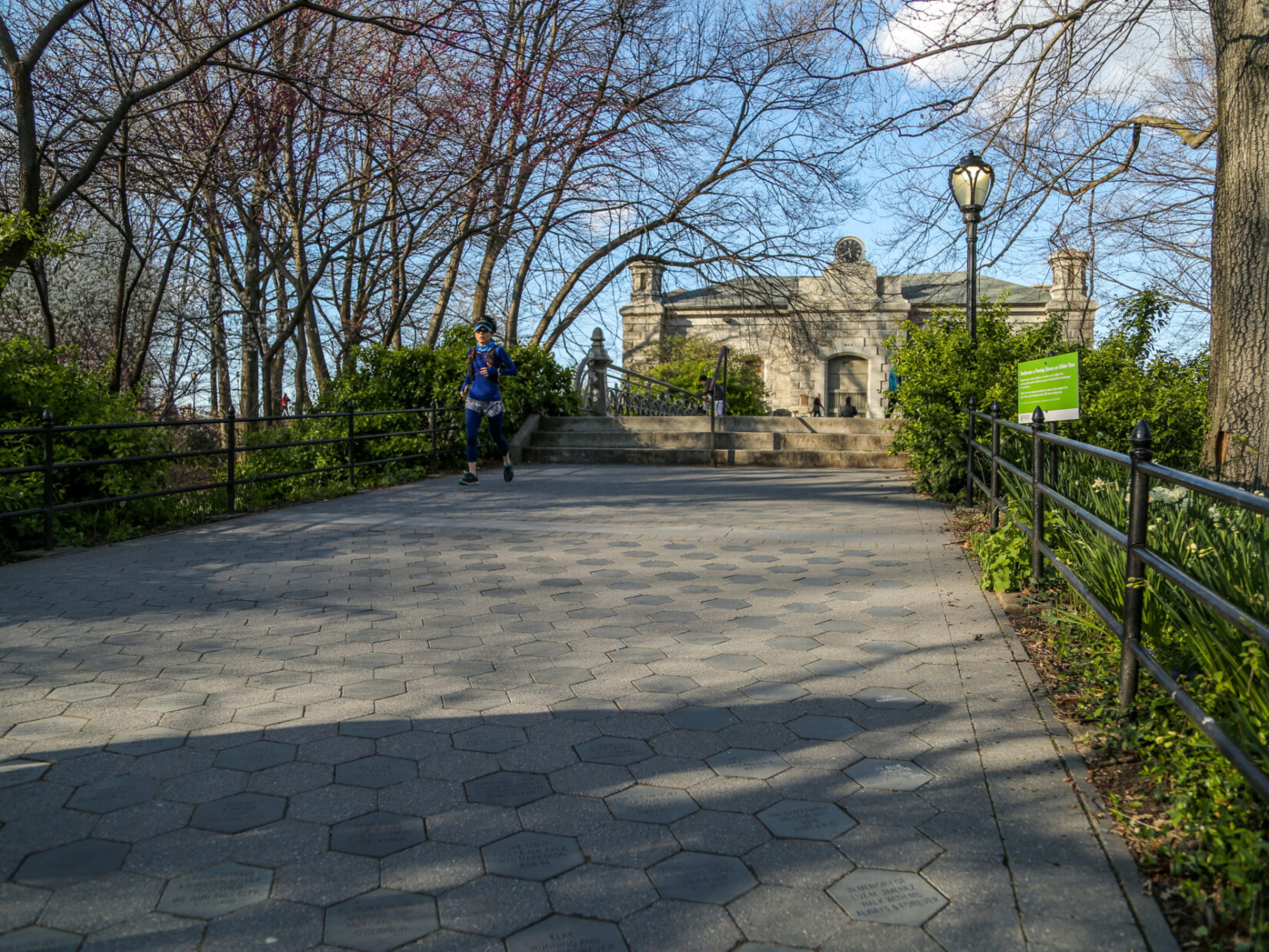 The memorial stones of Gilder Run make up this paved walkway