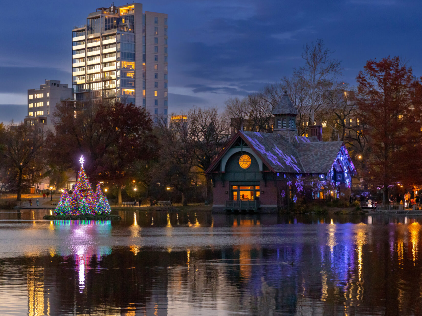 Christmas tree flotilla in Central Park