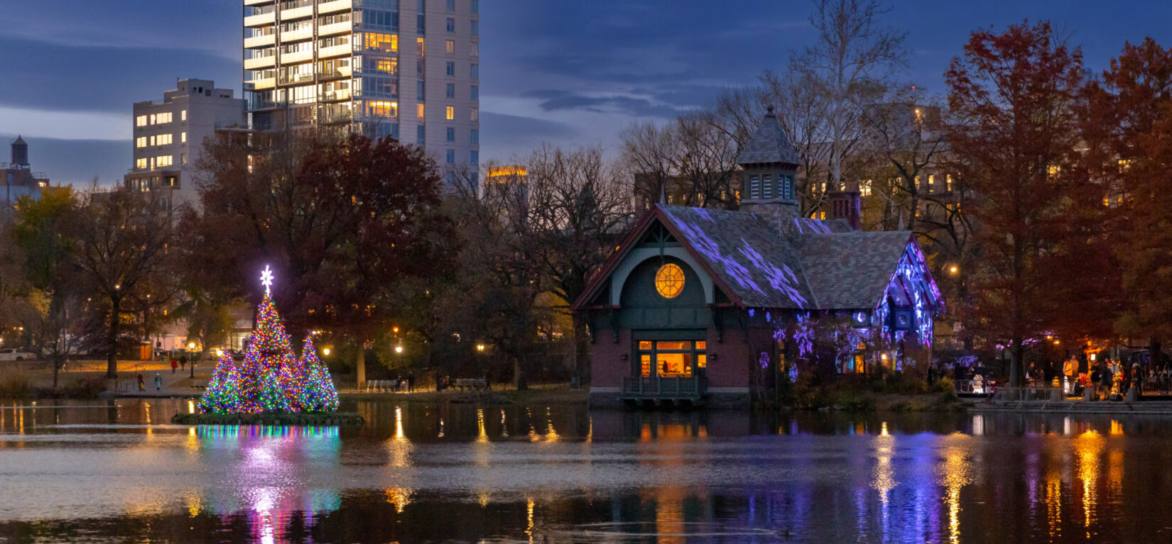 Christmas tree flotilla in Central Park