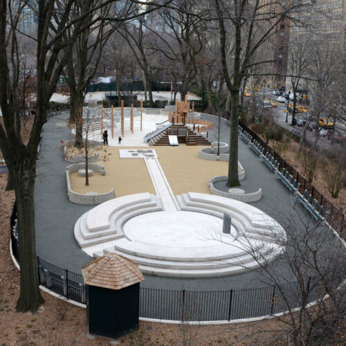 Aerial view of the restored playground