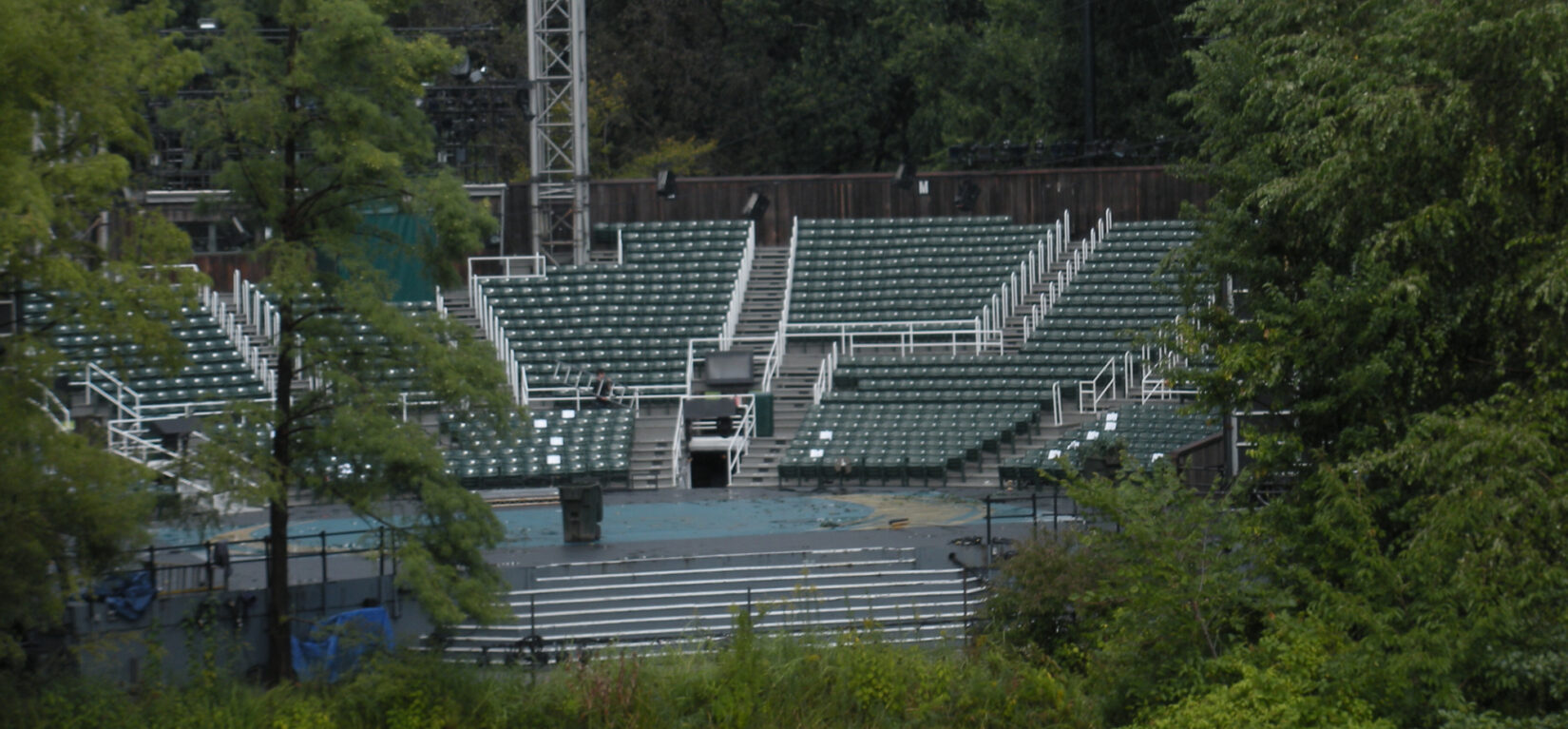 A view of the seats in the Delacorte Theater