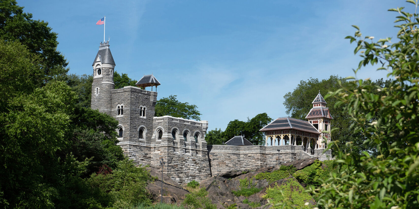 A view of Belvedere Castle seen from across Turtle Pond