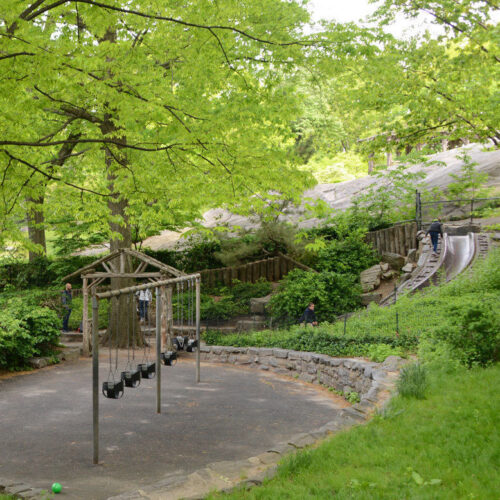 The swings at the Billy Johnson playground before reconstruction