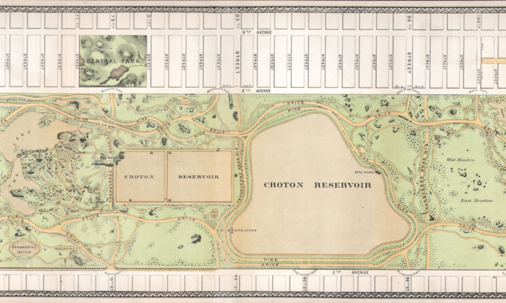 Map of Central Park from 1869