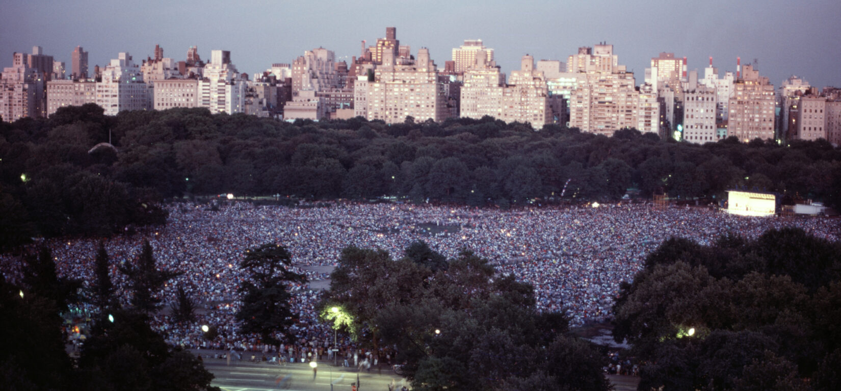 Crowds at a concert in Central Park