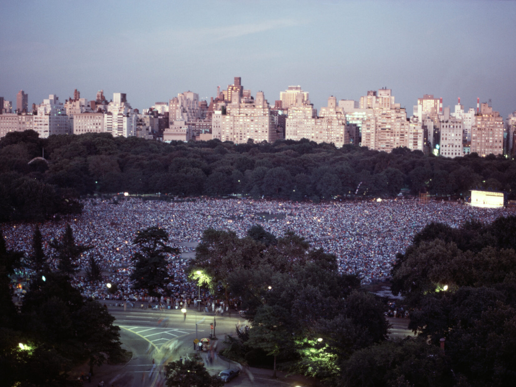 Crowds at a concert in Central Park