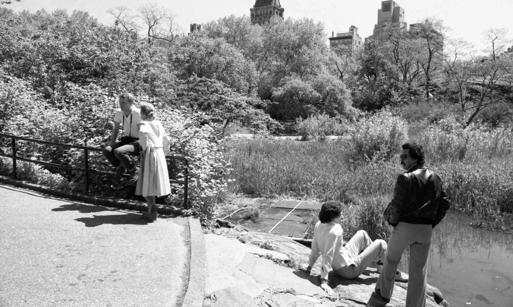 Park visitors in 1981 by the Lake