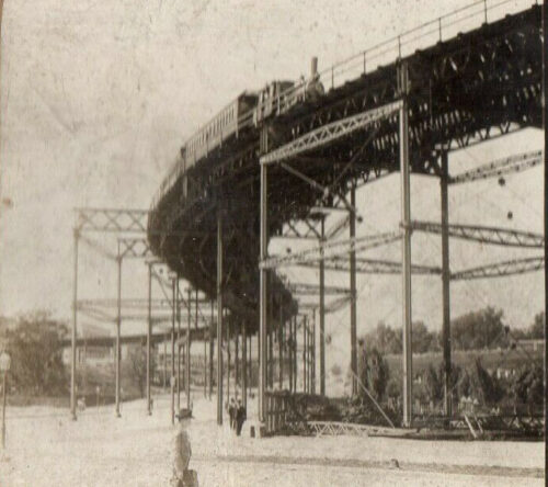 FDC 5 Stereoview Elevated Train 110th n 8th Ave new