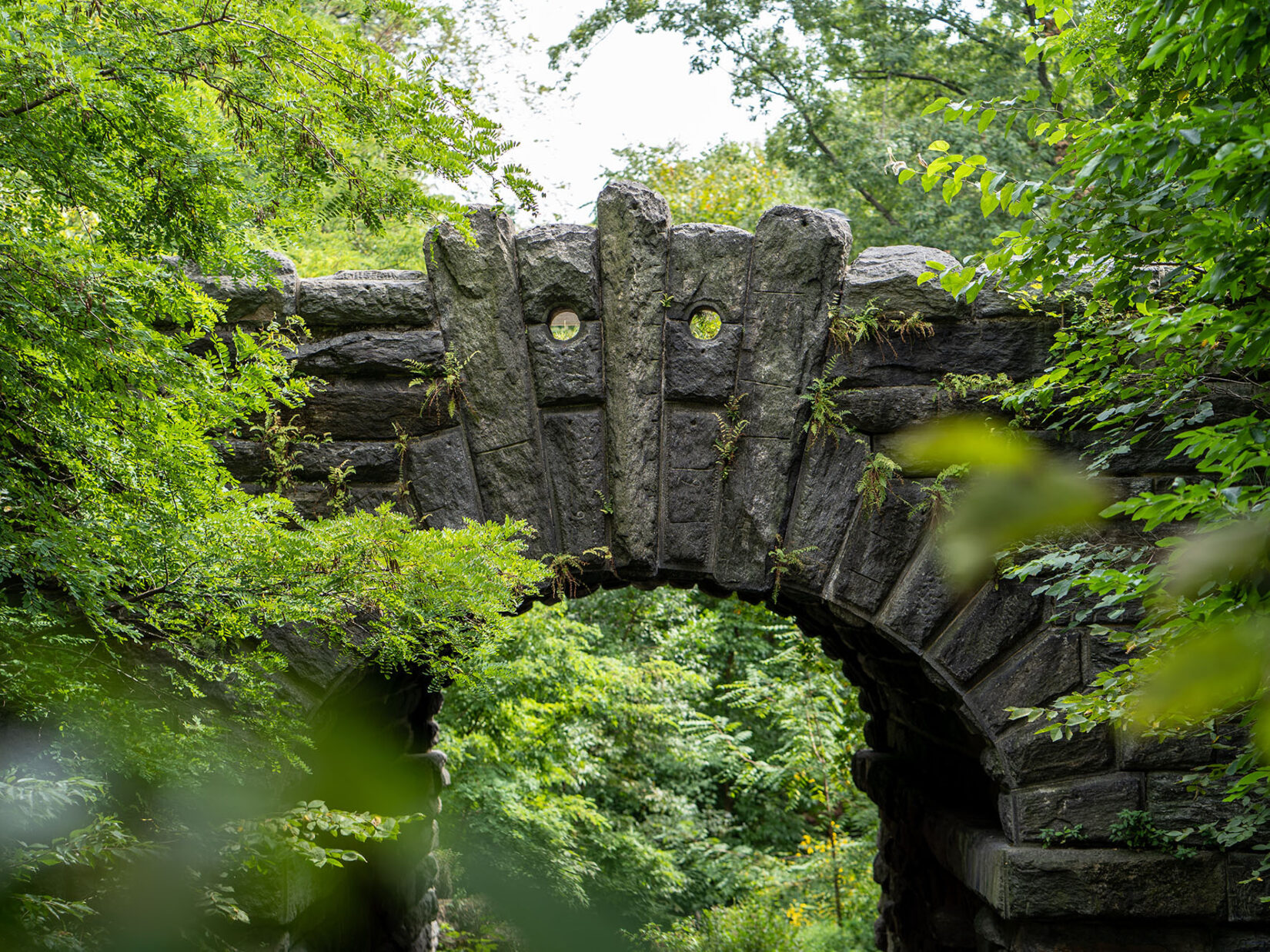 The detail of the capstones on the Glen Span Arch is highlighted