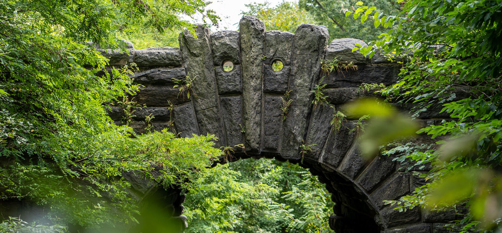 The detail of the capstones on the Glen Span Arch is highlighted