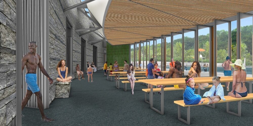 A rendering of the planned pavilion interior