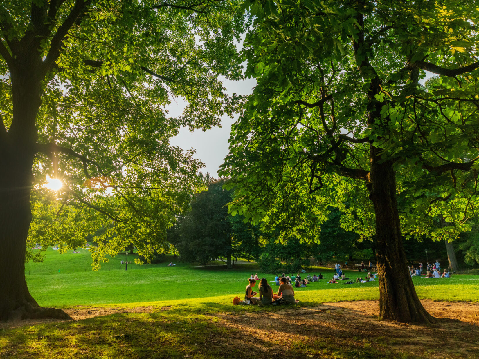 Visitors picnicking on Cedar Hill