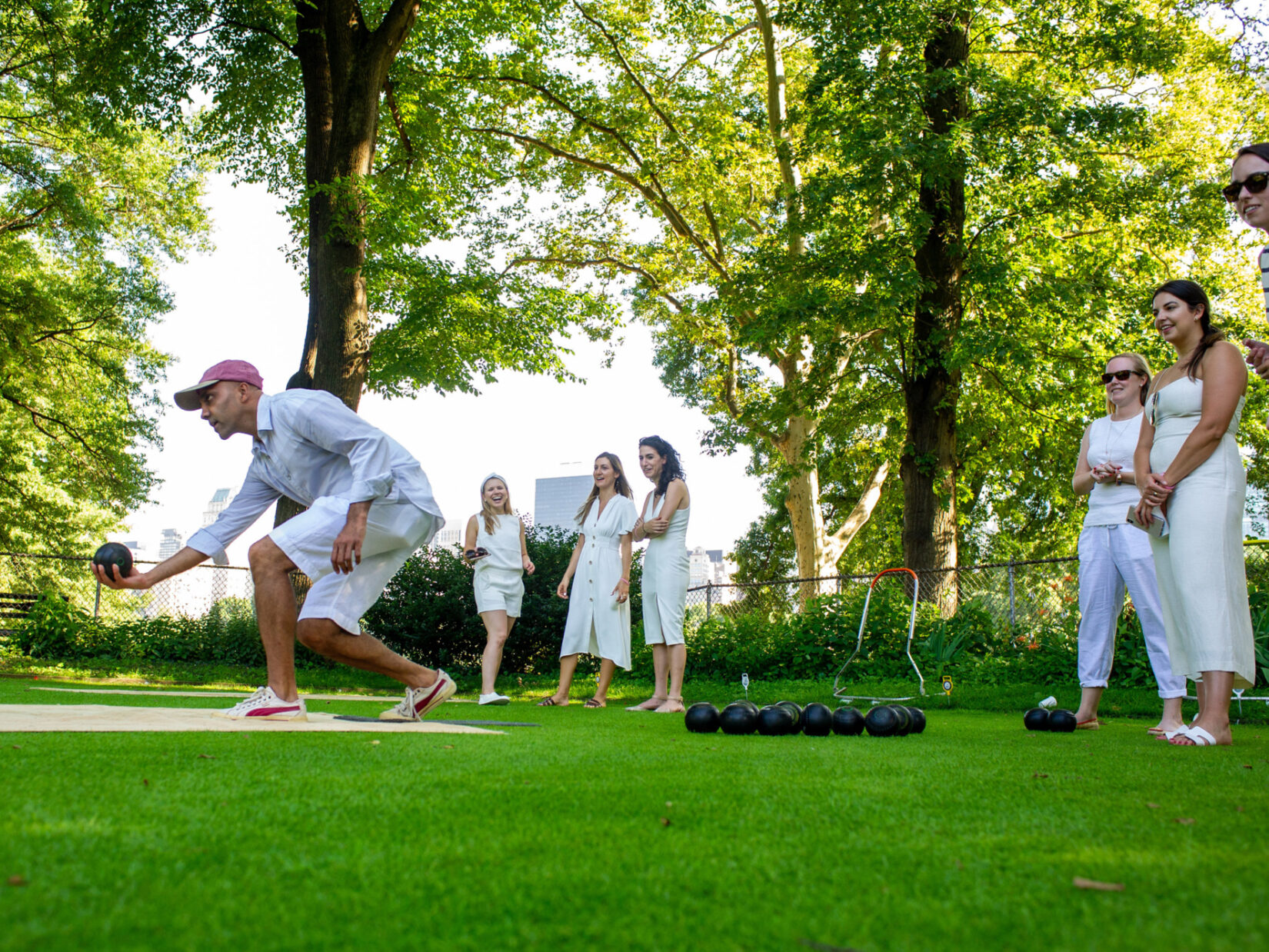 Lawn bowlers on the green