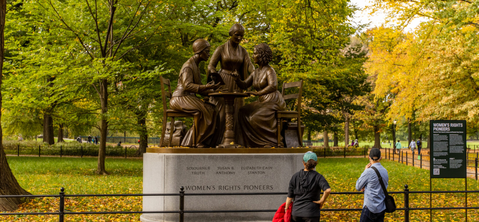 The monument pictured in early autumn