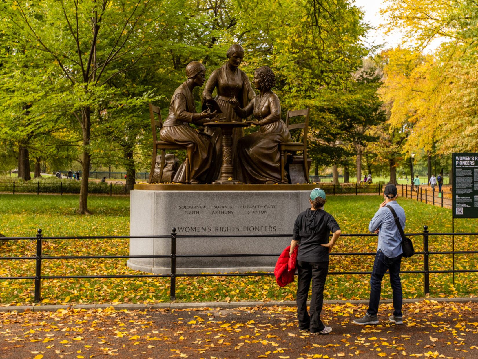 The monument pictured in early autumn