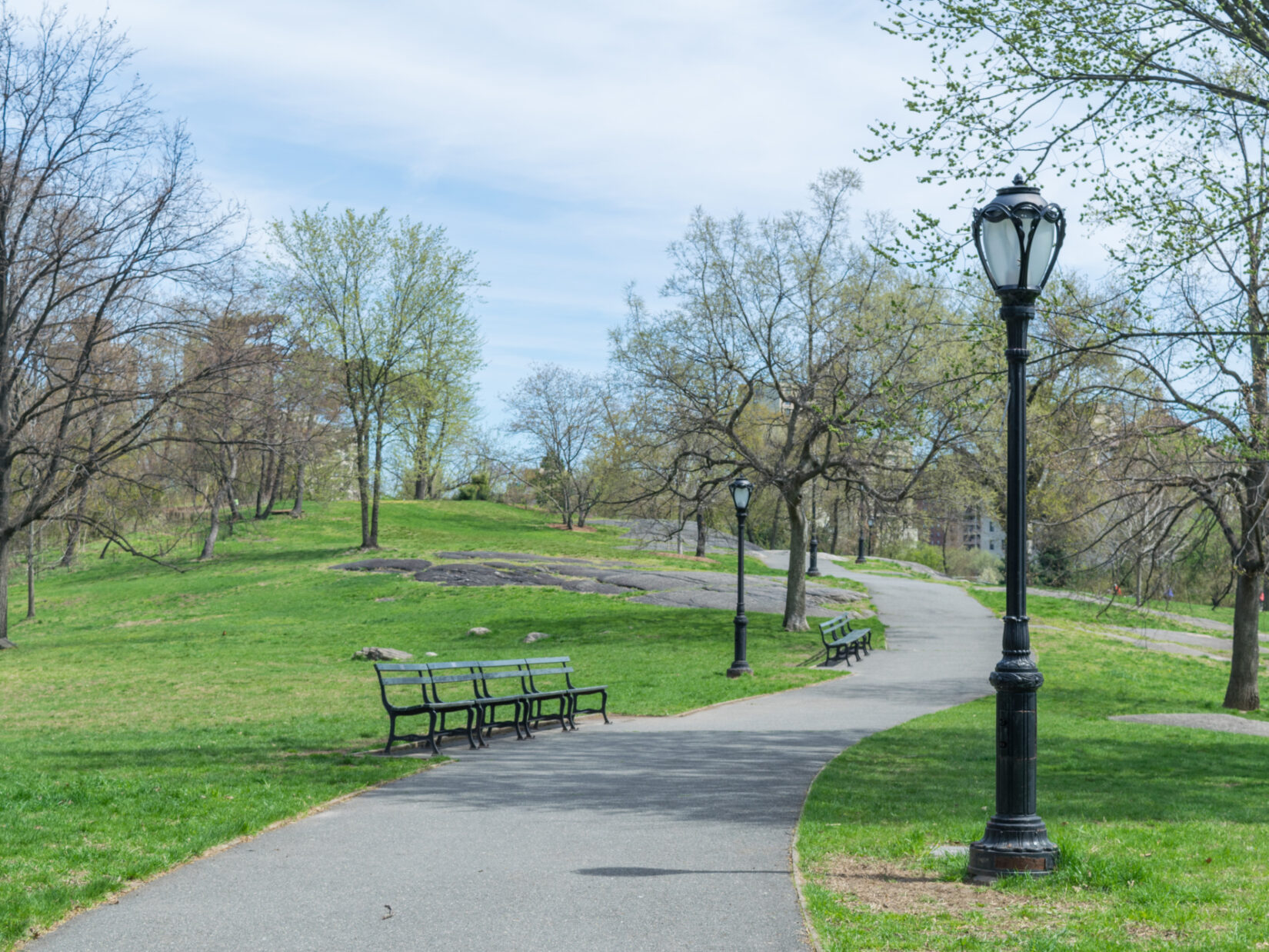 A paved path through the North Meadow