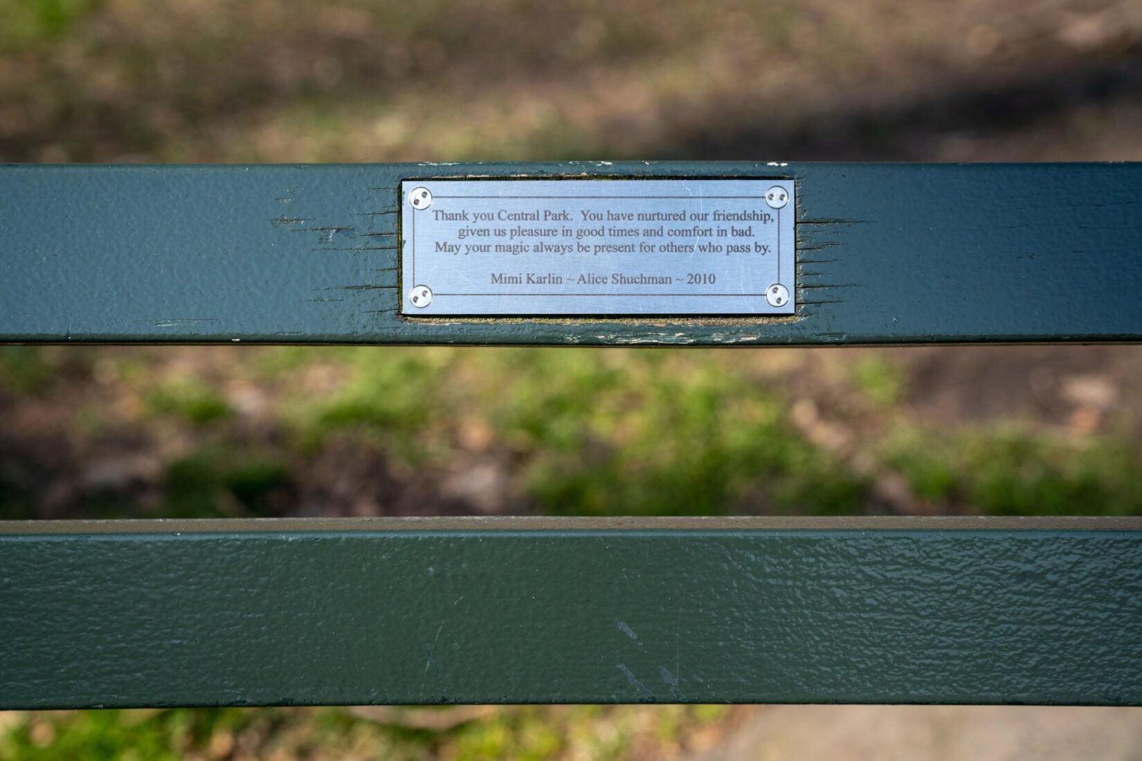 Park Bench Plaque The Lake 20200302 08314