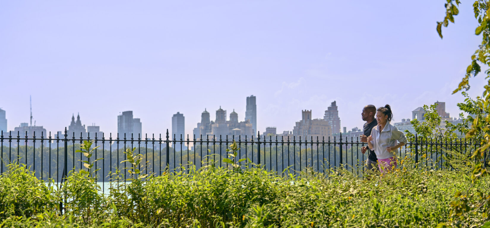 Two joggers in Central Park