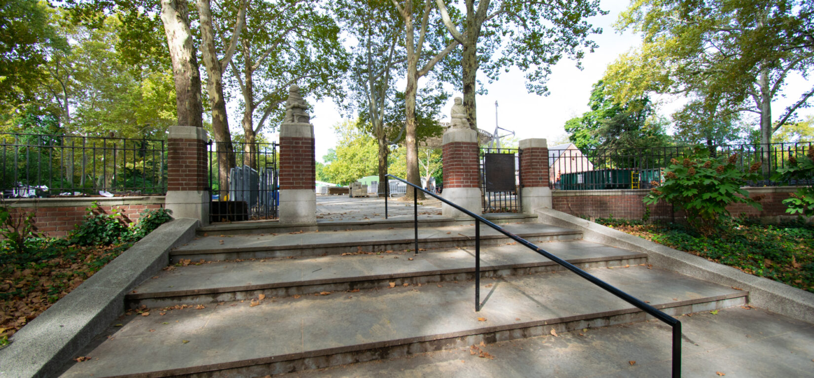 A view up the steps to the entrance of the Rumsey Playfield