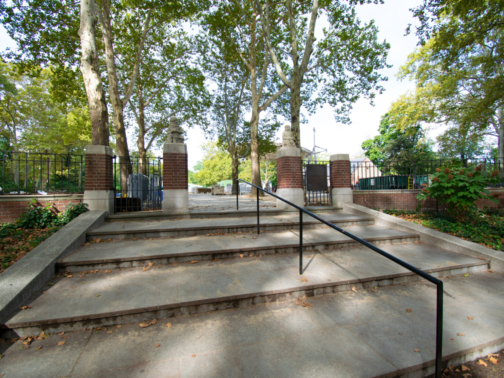 A view up the steps to the entrance of the Rumsey Playfield