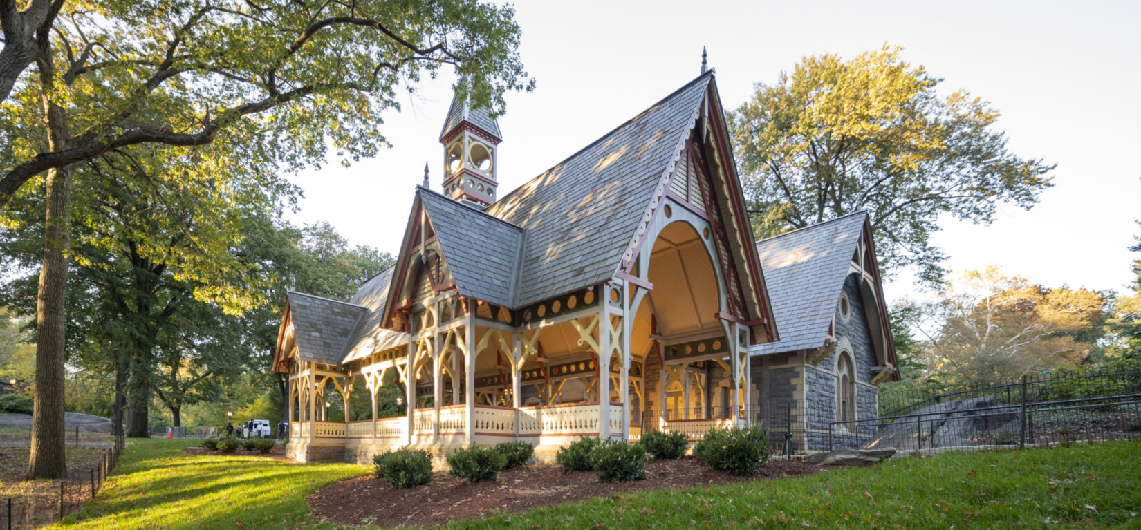 The newly restored Dairy Visitor Center and Gift Shop in Central Park. Photographed in fall of 2021.