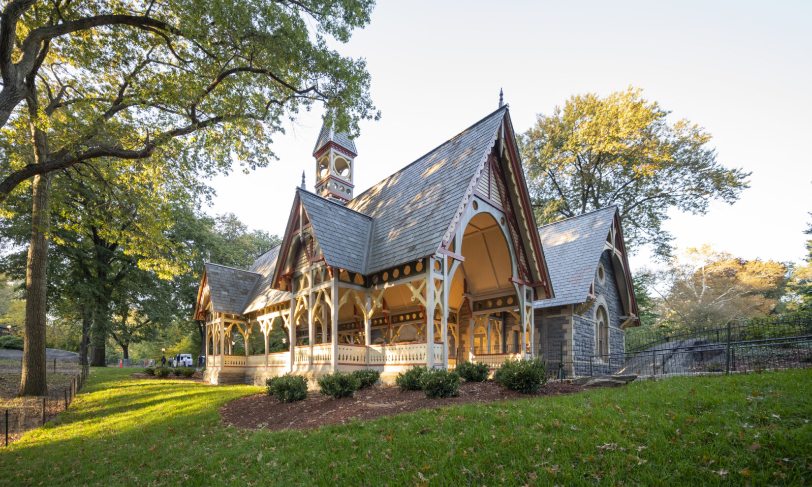 The newly restored Dairy Visitor Center and Gift Shop in Central Park. Photographed in fall of 2021.