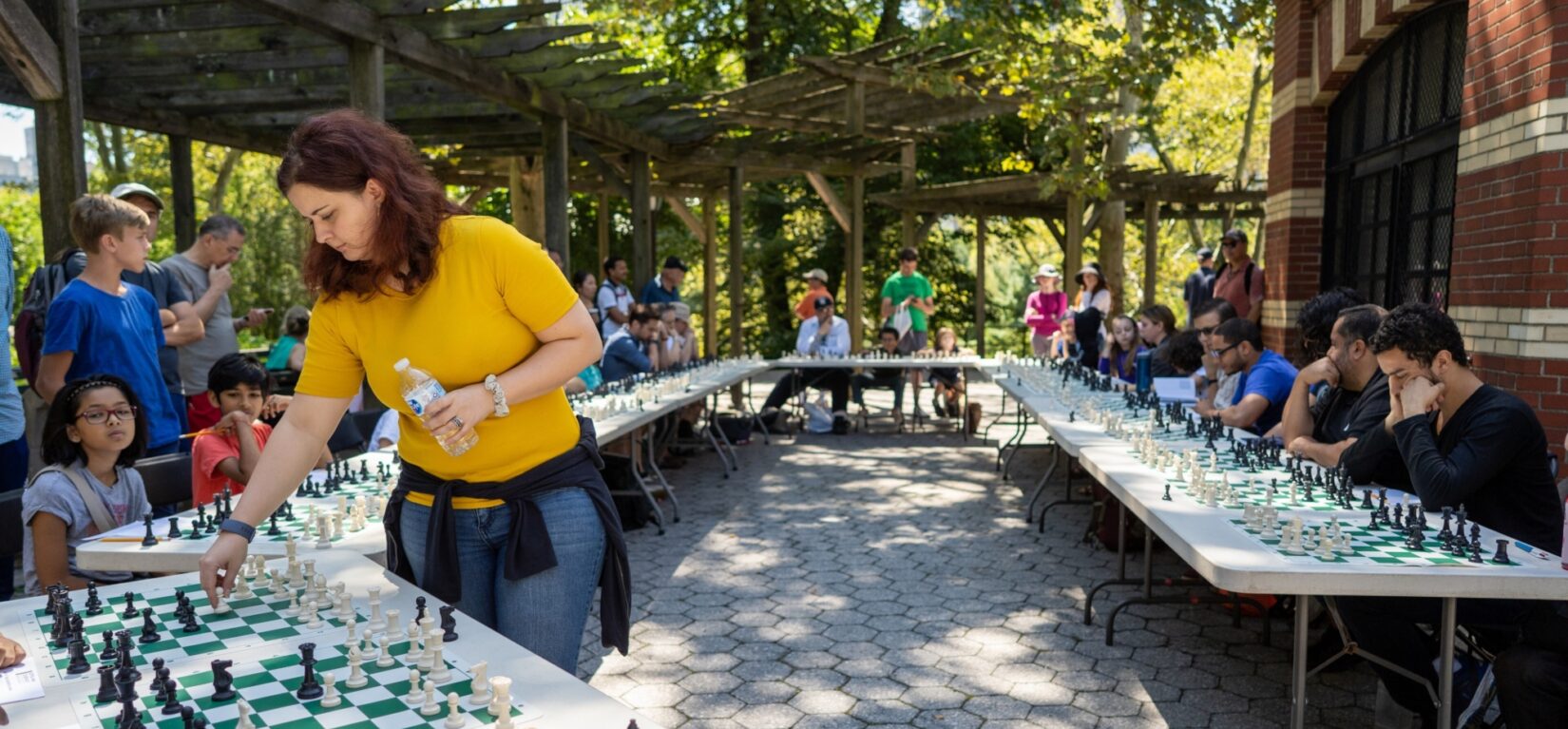 Some of the 30 contestants at Chess & Checkers House in the summer