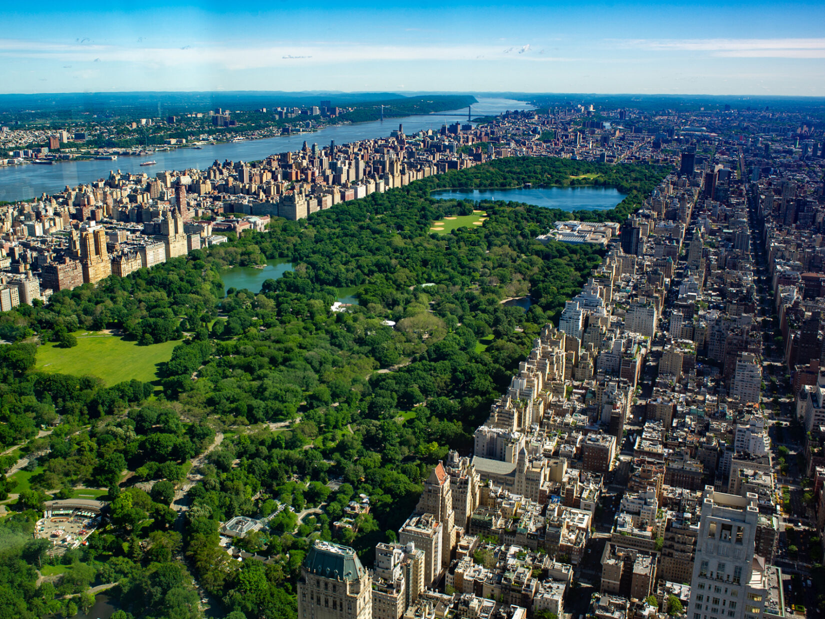 Aerial photo of Central Park in the summer