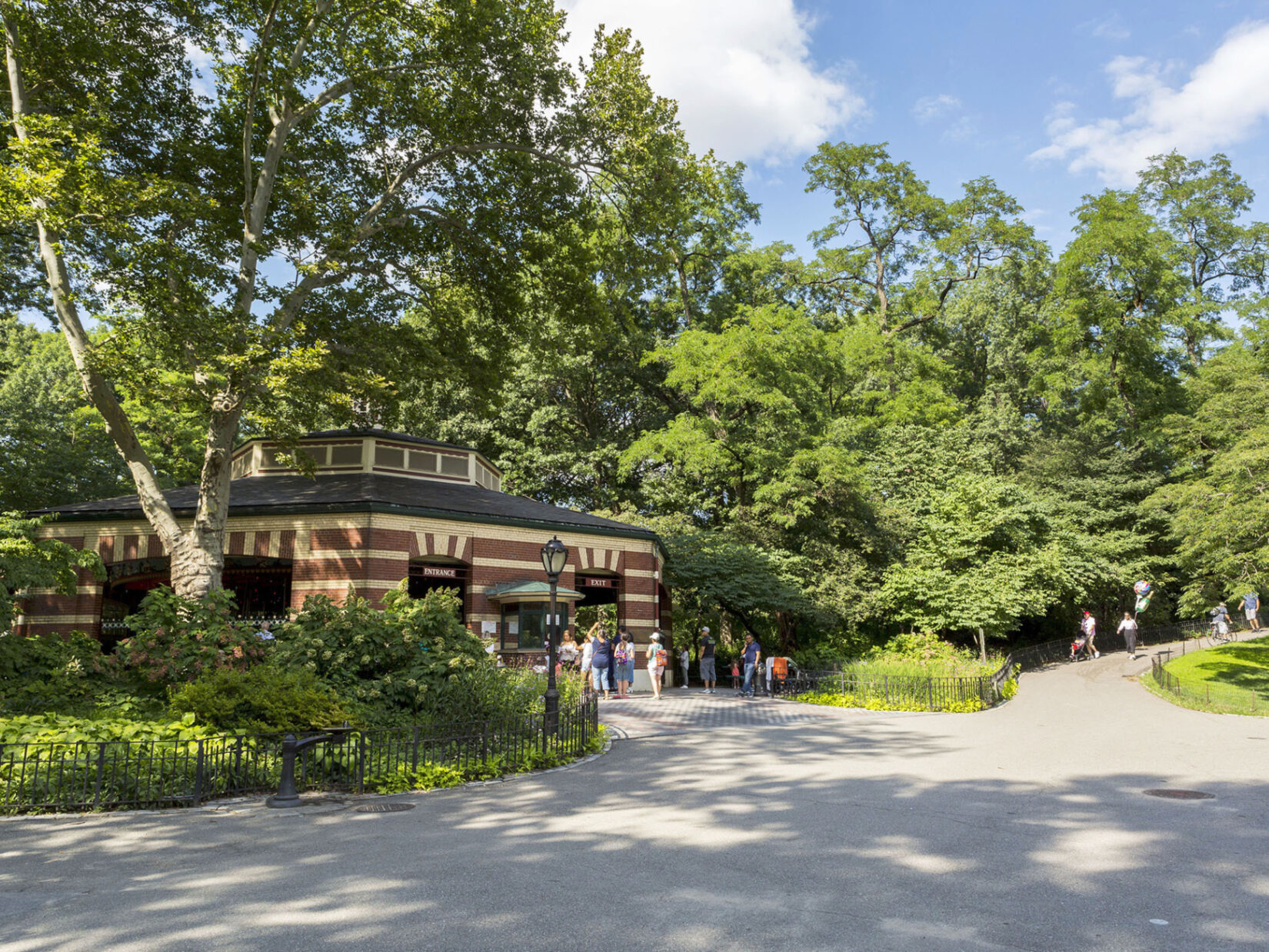 Looking past the Carousel, seen in summer