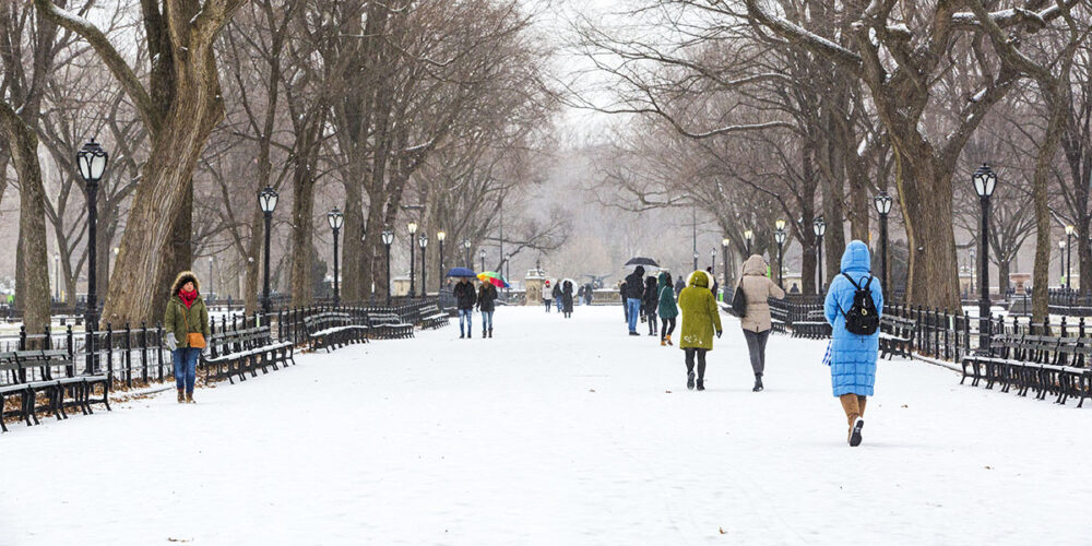 The Mall covered in snow