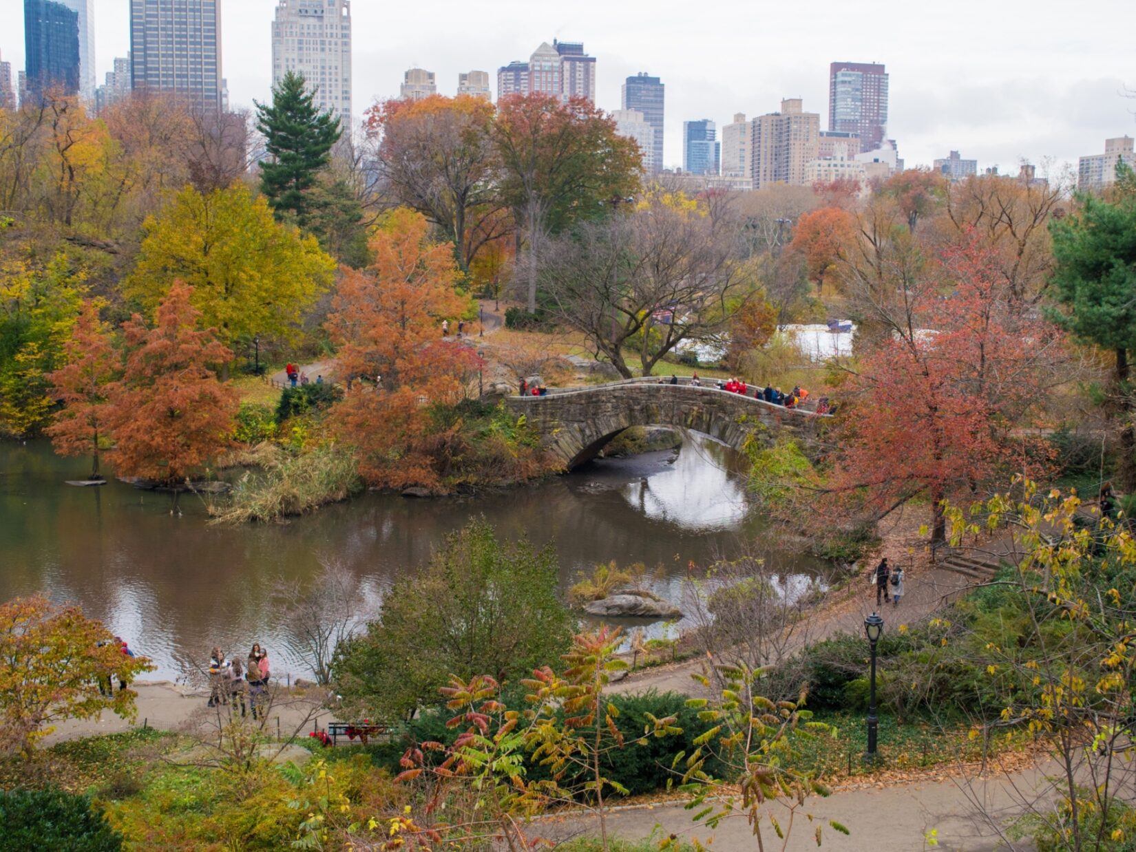 A view of the Pond in autumn, seen from near the south-east entrance to the Park